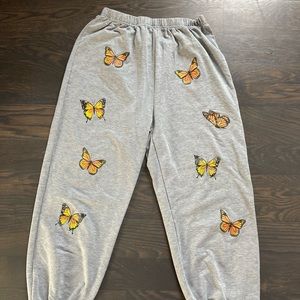 Grey butterfly sweatpants 🦋